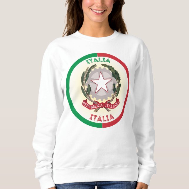 Italy National Emblem Circle Shape Sweatshirt (Front)