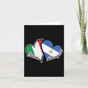 Italy Nicaragua Flag Heart Half Italian Half Nicar Card