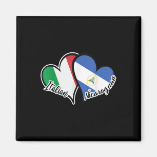 Italy Nicaragua Flag Heart Half Italian Half Nicar Magnet