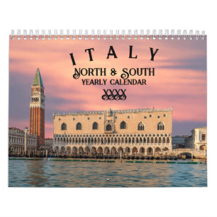 Italy North & South Custom Personalised Year Calendar