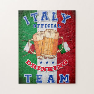Italy Official Drinking Team. Funny beer Jigsaw Puzzle