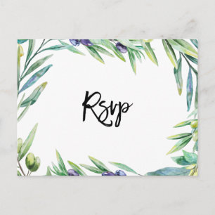 italy olives and lemons wedding rsvp postcard