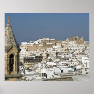 Italy, Ostuni, close up view of old city Poster