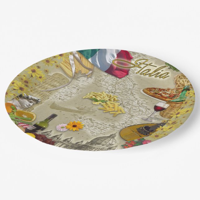Italy Paper Plate (Angled)