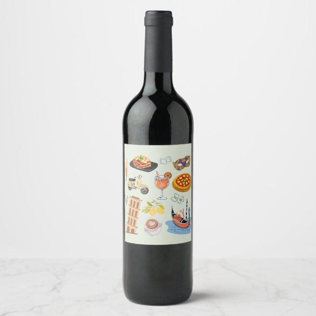 Italy Perfect Vacation Wine Label (Front)