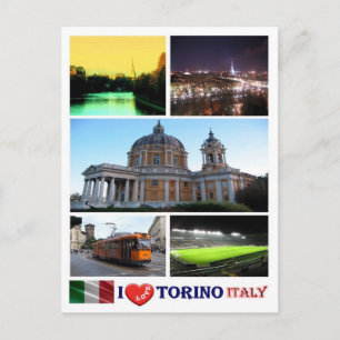 Italy - Piedmont - Torino - I Love - Postcard