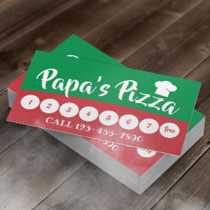 Italy Pizza Pasta Restaurant Loyalty Punch Card