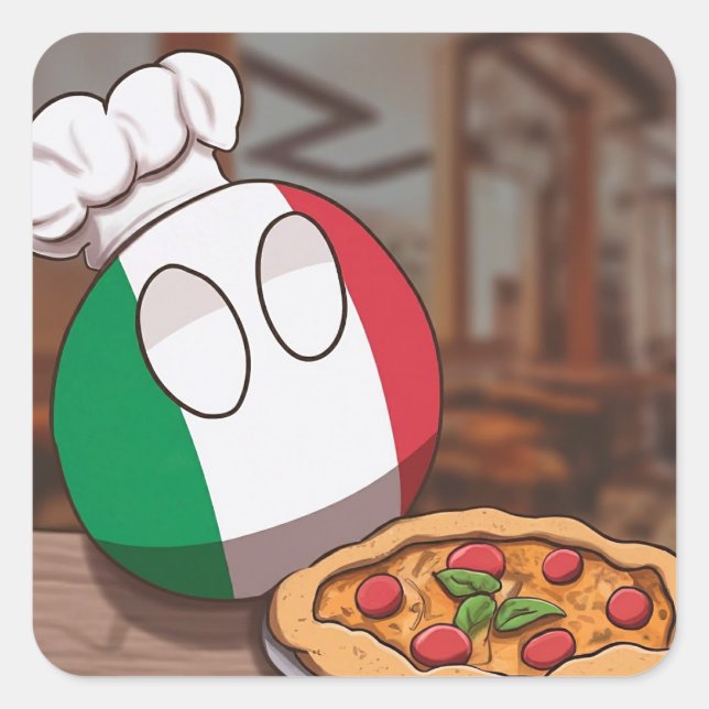 Italy Polandball Cute Kawaii Christmas Gift Happy Square Sticker (Front)