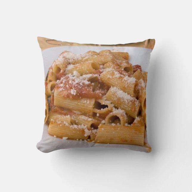 Italy, Positano. Display plate of rigatoni Cushion (Front)