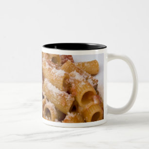 Italy, Positano. Display plate of rigatoni. Two-Tone Coffee Mug