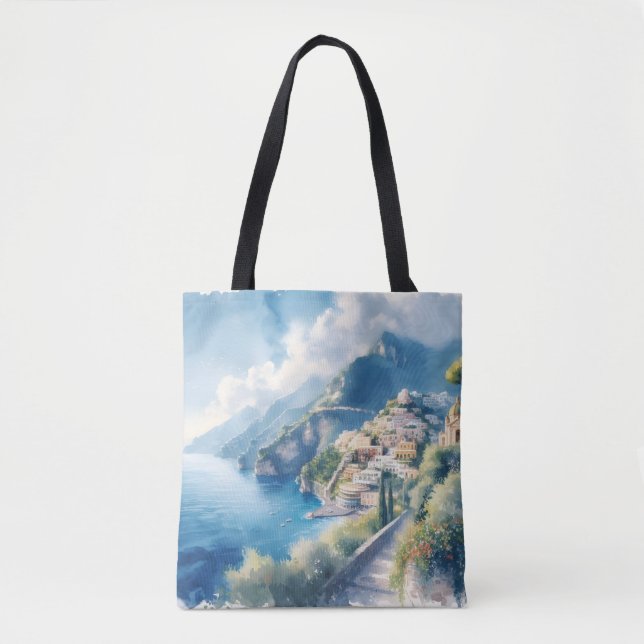 Italy Positano Romantic Travel Anniversary Gift  Tote Bag (Front)