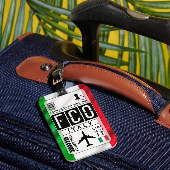 Italy Rome FCO Airport Luggage Tag (Front Insitu 1)