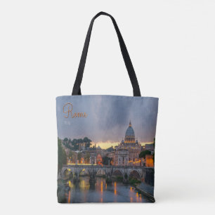 Italy Rome Sant'Angelo bridge dusk Tote Bag