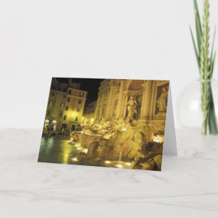 Italy, Rome. Trevi Fountain at night. Card