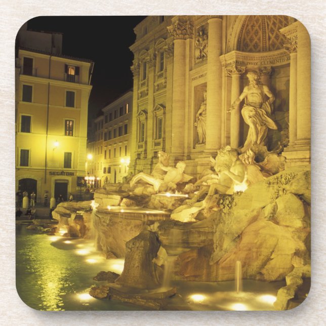 Italy, Rome. Trevi Fountain at night. Coaster (Front)