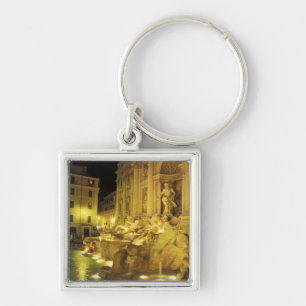 Italy, Rome. Trevi Fountain at night. Key Ring