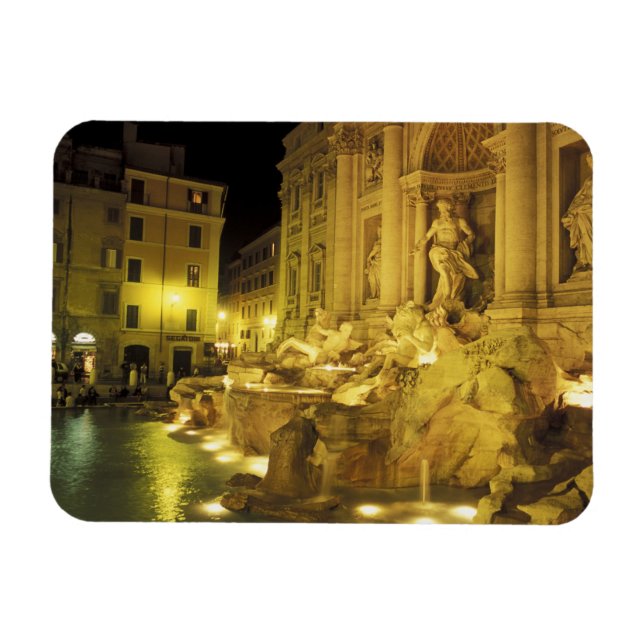Italy, Rome. Trevi Fountain at night. Magnet (Horizontal)