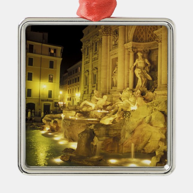 Italy, Rome. Trevi Fountain at night. Metal Tree Decoration (Front)