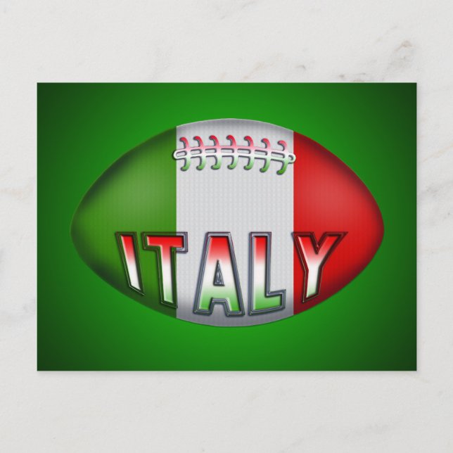 Italy Rugby Ball Postcard (Front)