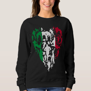 Italy Rugby Love Heart Italian Rugby Fan Sweatshirt
