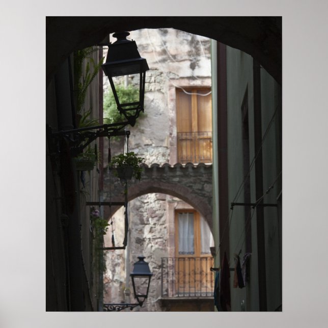 Italy, Sardinia, Bosa. Street detail. Poster (Front)