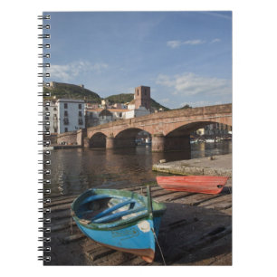 Italy, Sardinia, Bosa. Town view along Temo Notebook