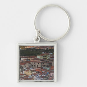 Italy, Sardinia, Bosa. Town view from Castello Key Ring