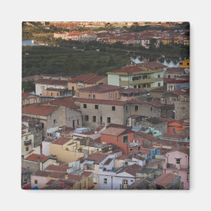Italy, Sardinia, Bosa. Town view from Castello Magnet