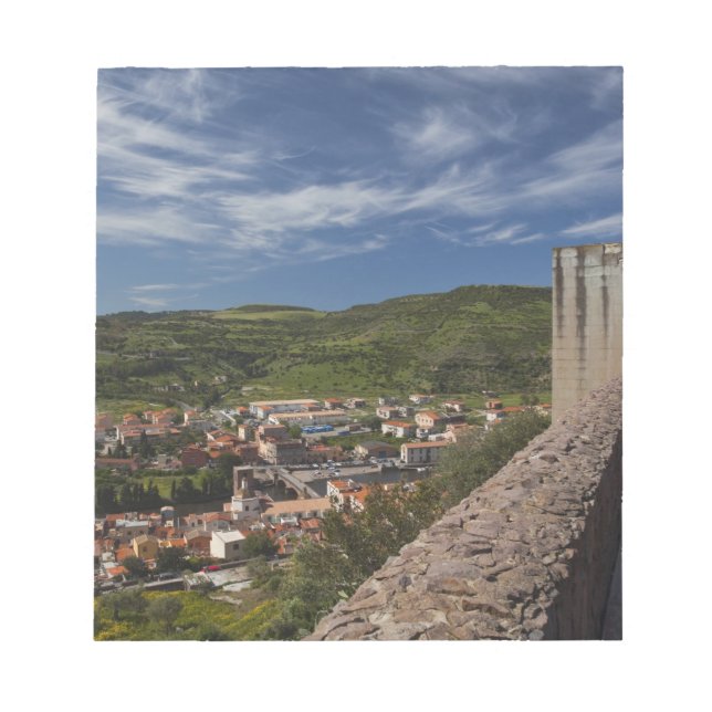 Italy, Sardinia, Bosa. Town view from Castello Notepad (Front)