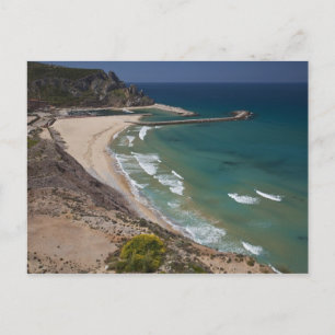 Italy, Sardinia, Buggerru. Buggerru beach and Postcard