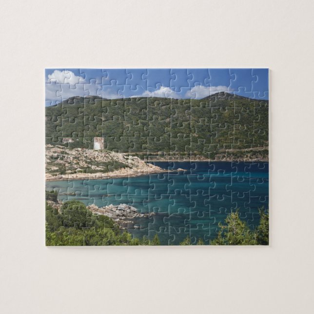 Italy, Sardinia, Teulada. Spanish tower. Jigsaw Puzzle (Horizontal)