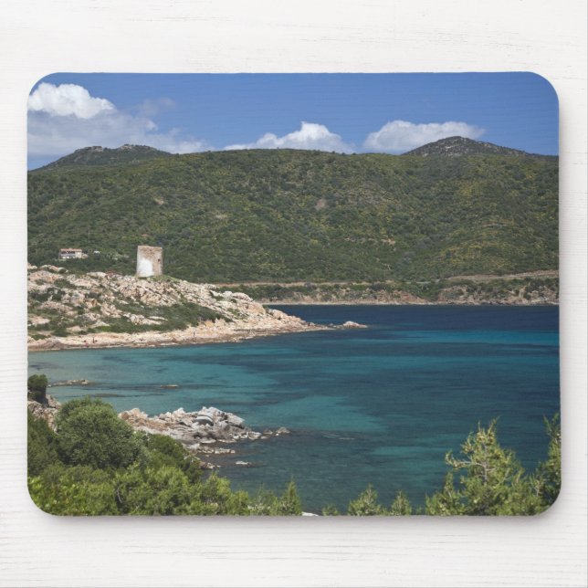 Italy, Sardinia, Teulada. Spanish tower. Mouse Pad (Front)