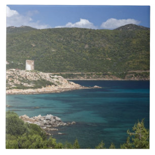 Italy, Sardinia, Teulada. Spanish tower. Tile