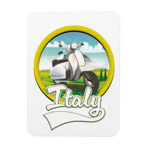 Italy Scooter Travel logo Magnet