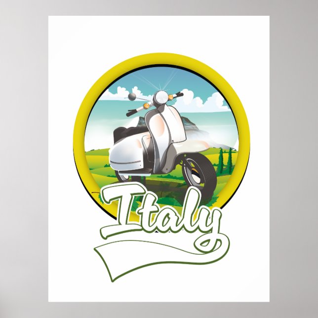 Italy Scooter Travel logo Poster (Front)
