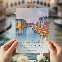 Italy Sea | Venice Canal Watercolor Wedding Invitation