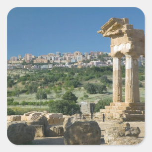 Italy, Sicily, Agrigento, La Valle dei Templi, Square Sticker