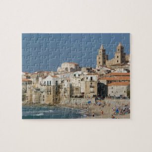 Italy, Sicily, Cefalu, Town View with Duomo from Jigsaw Puzzle
