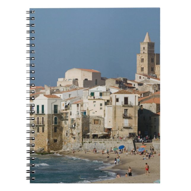 Italy, Sicily, Cefalu, Town View with Duomo from Spiral Notebook (Front)