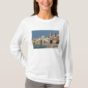 Italy, Sicily, Cefalu, Town View with Duomo from T-Shirt