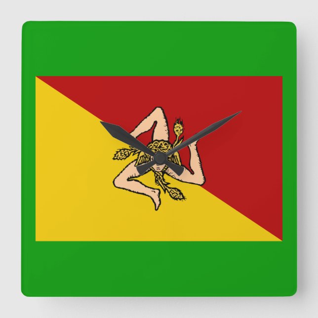 Italy - Sicily Flag Wall Clock (Front)