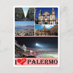 Italy - Sicily - Palermo - I Love - Postcard