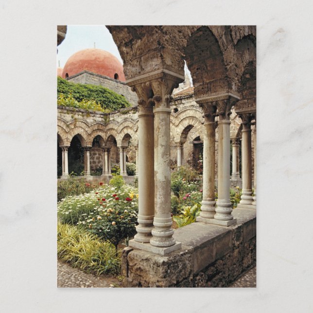 Italy, Sicily, Palermo. The cloisters survive as Postcard (Front)