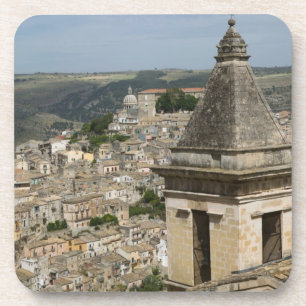 ITALY, Sicily, RAGUSA IBLA: Town View and Santa Coaster