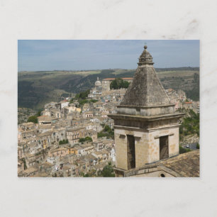 ITALY, Sicily, RAGUSA IBLA: Town View and Santa Holiday Postcard