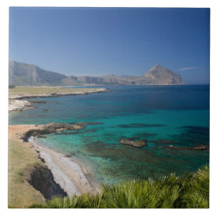 Italy, Sicily, San Vito Lo Capo, View of Gulf of Tile