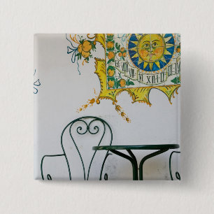 ITALY, Sicily, TAORMINA: Bam, Bar Cafe Detail 15 Cm Square Badge