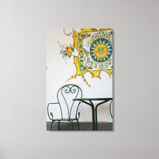 ITALY, Sicily, TAORMINA: Bam, Bar Cafe Detail Canvas Print (Front)