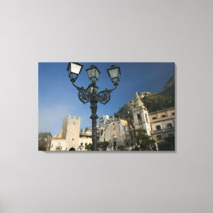 ITALY, Sicily, TAORMINA: Piazza iX Aprile, San Canvas Print