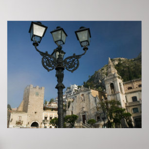 ITALY, Sicily, TAORMINA: Piazza iX Aprile, San Poster